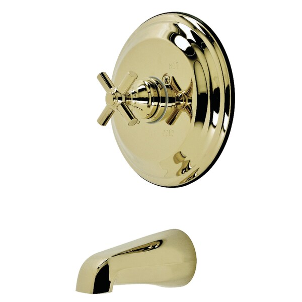 Tub Faucet, 2, Wall Mount, Polished Brass